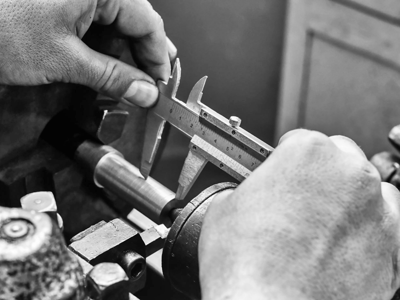Old lathe - Industrial machines in a old factory - black and white photo